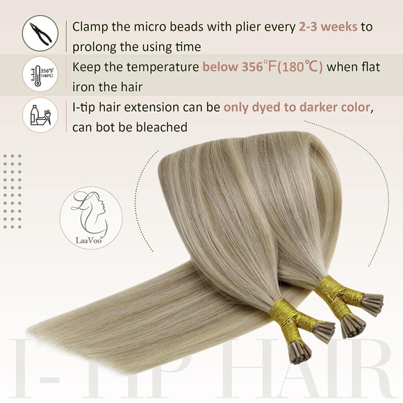 HUMAN HAIR Mixed Blonde Keratin I-Tip Extensions 18in 50g - Picture 14 of 14